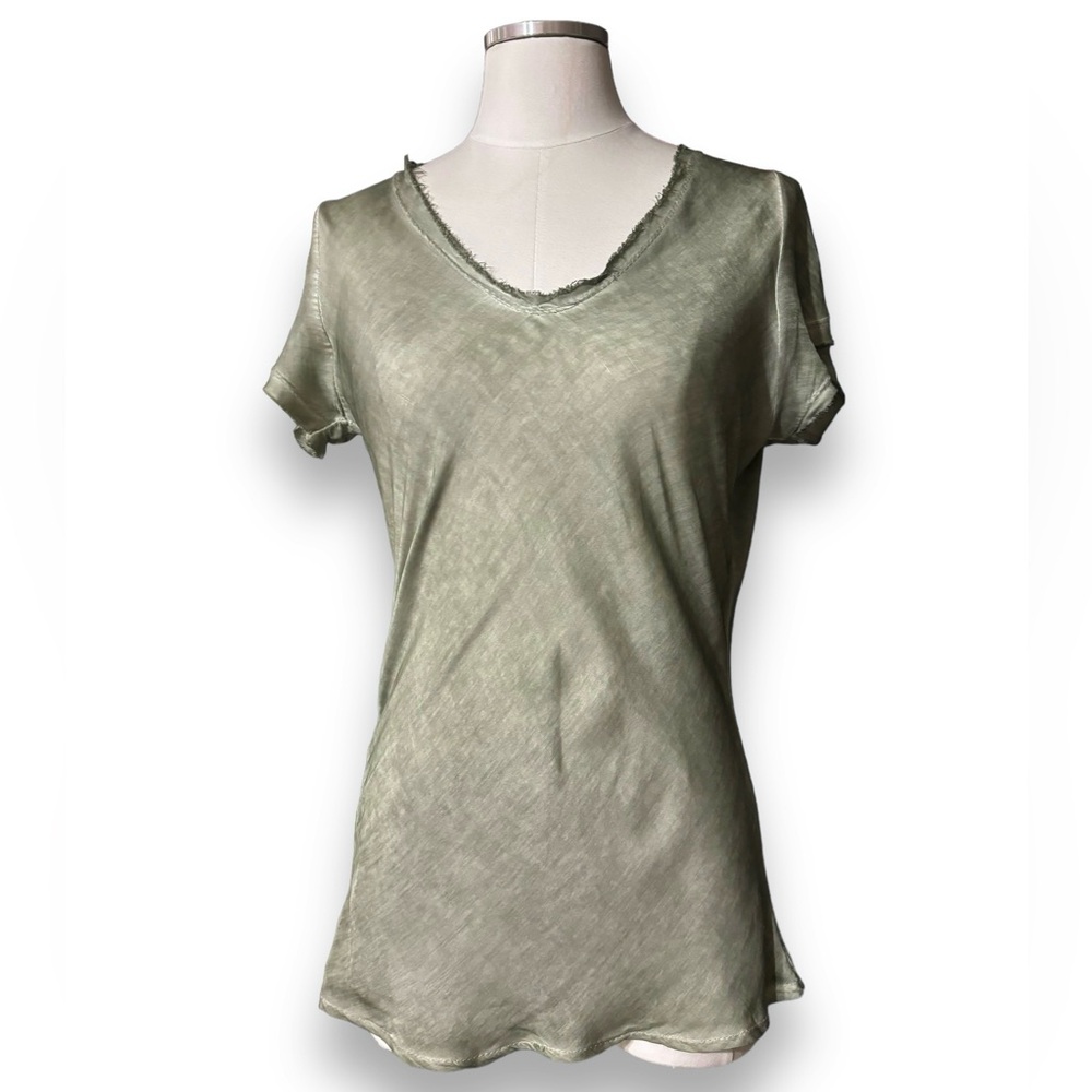 BOLUFE Bianca Raw Edge T-Shirt Olive